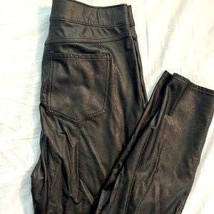 Spanx leather like skinny ankle pants
